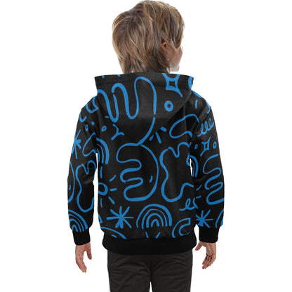 Blue Squiggle - Senior Boys Zip Up Hoodie