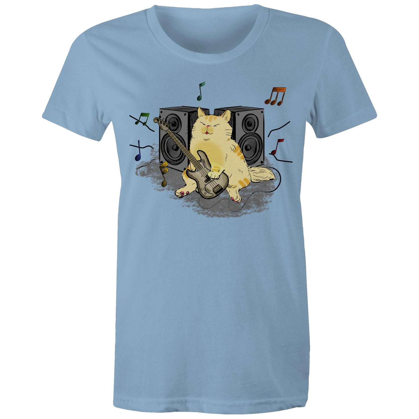 Cat Bass Player - Womens T-shirt