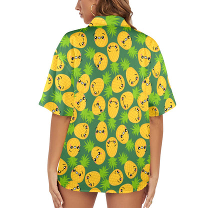 Cool Pineapples - Womens Hawaiian Shirt