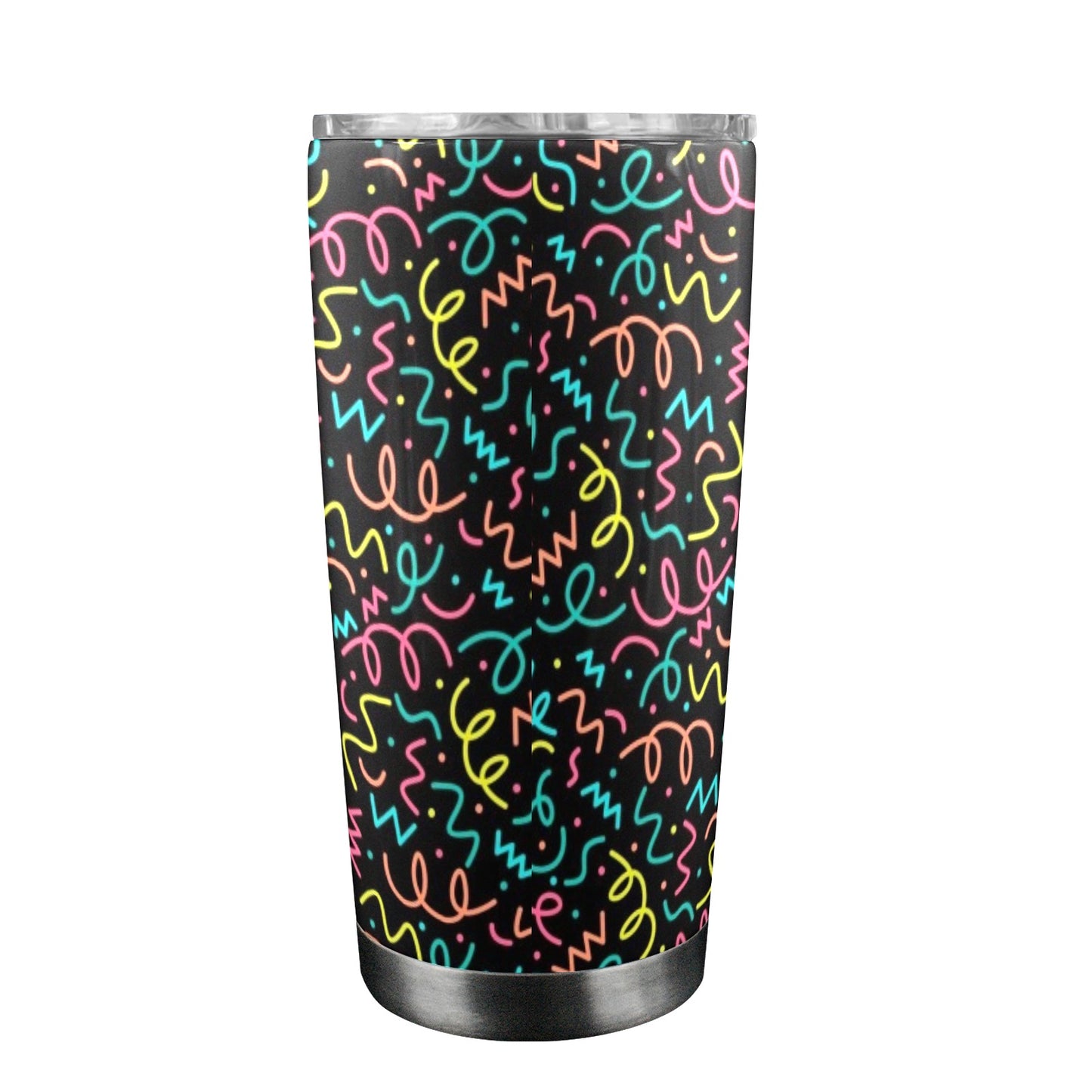 Squiggle Time - 20oz Travel Mug with Clear Lid Clear Lid Travel Mug Printed Offshore