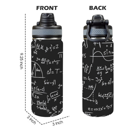 Equations - Insulated Water Bottle with Dual-Use Lid (18oz) Insulated Water Bottle with Dual-Use Lid (18oz) Maths Printed Offshore Science