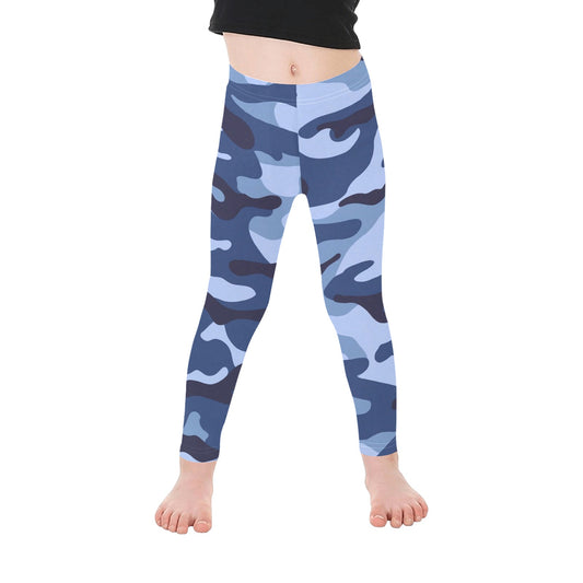 Blue Camouflage - Kid's Ankle Length Leggings