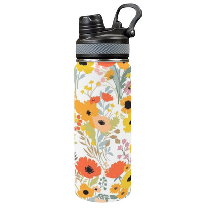 Pretty Floral - Insulated Water Bottle with Dual-Use Lid (18oz) Insulated Water Bottle with Dual-Use Lid (18oz) Printed Offshore