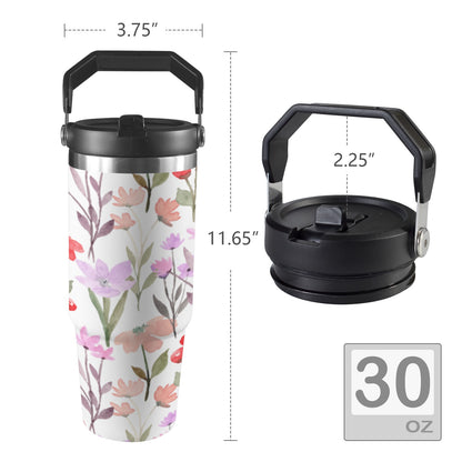 Floral Watercolour - 30oz Tumbler with Top Handle