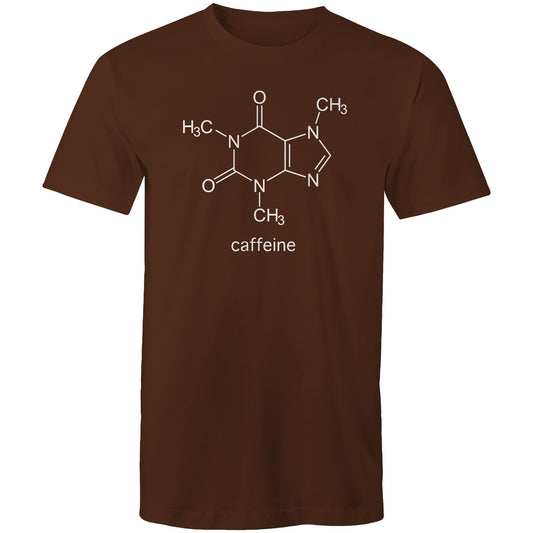 Caffeine Molecule - Mens T-Shirt Dark Chocolate Mens T-shirt Coffee Printed In Australia Science