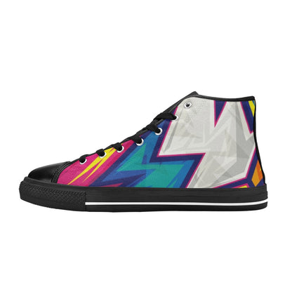 Abstract Bright - Women's High Top Canvas Shoes