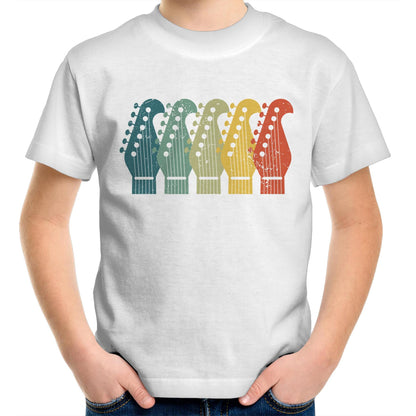 Guitar Headstocks - Kids Youth T-Shirt White Kids Youth T-shirt Music Printed In Australia