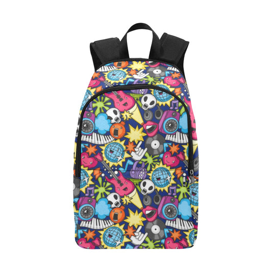 Sticker Music 2 - Fabric Backpack for Adult Adult Casual Backpack Music