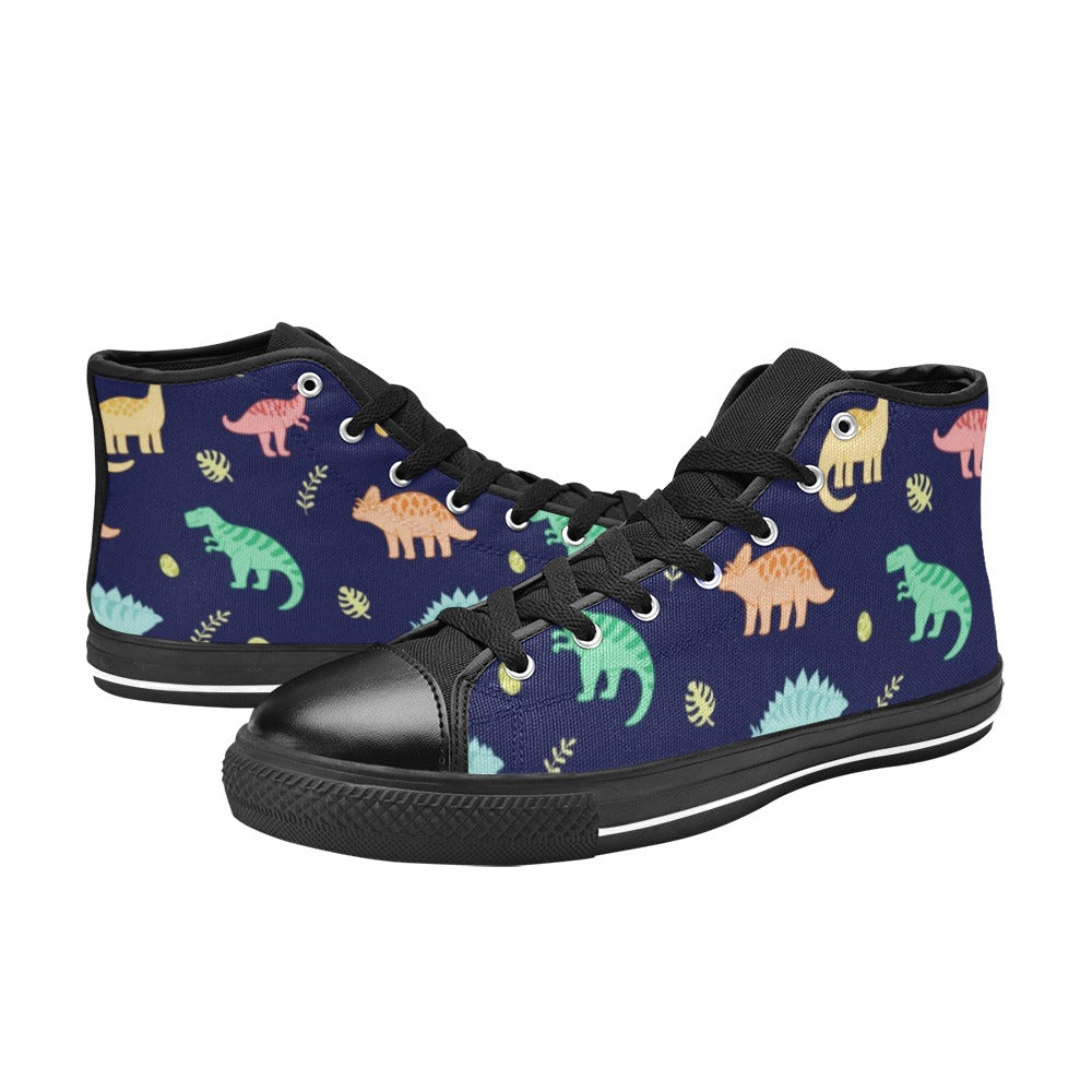 Dinosaurs - Kids High Top Canvas Shoes Kids High Top Canvas Shoes animal Printed Offshore