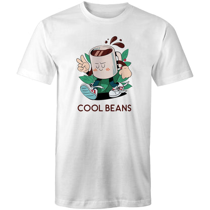 Cool Beans - Mens T-Shirt White Mens T-shirt Coffee