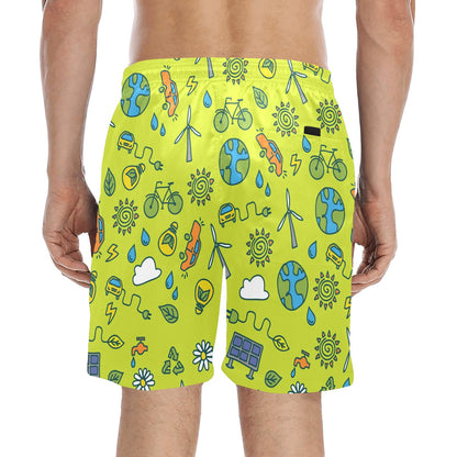 Go Green - Men's Mid-Length Beach Shorts