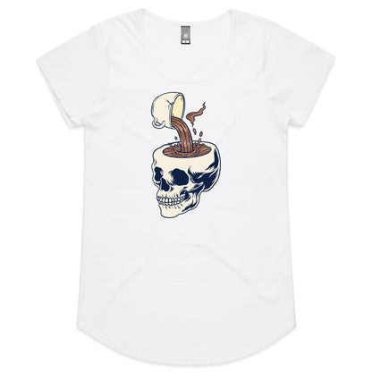 Coffee Skull - Womens Scoop Neck T-Shirt