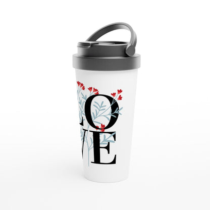 Love - White 15oz Stainless Steel Travel Mug Travel Mug Love
