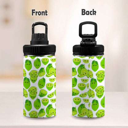 Cute Limes - Kids Water Bottle with Chug Lid (12 oz) Kids Water Bottle with Chug Lid Printed Offshore