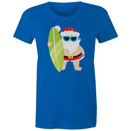 Surfing Santa - Womens T-shirt