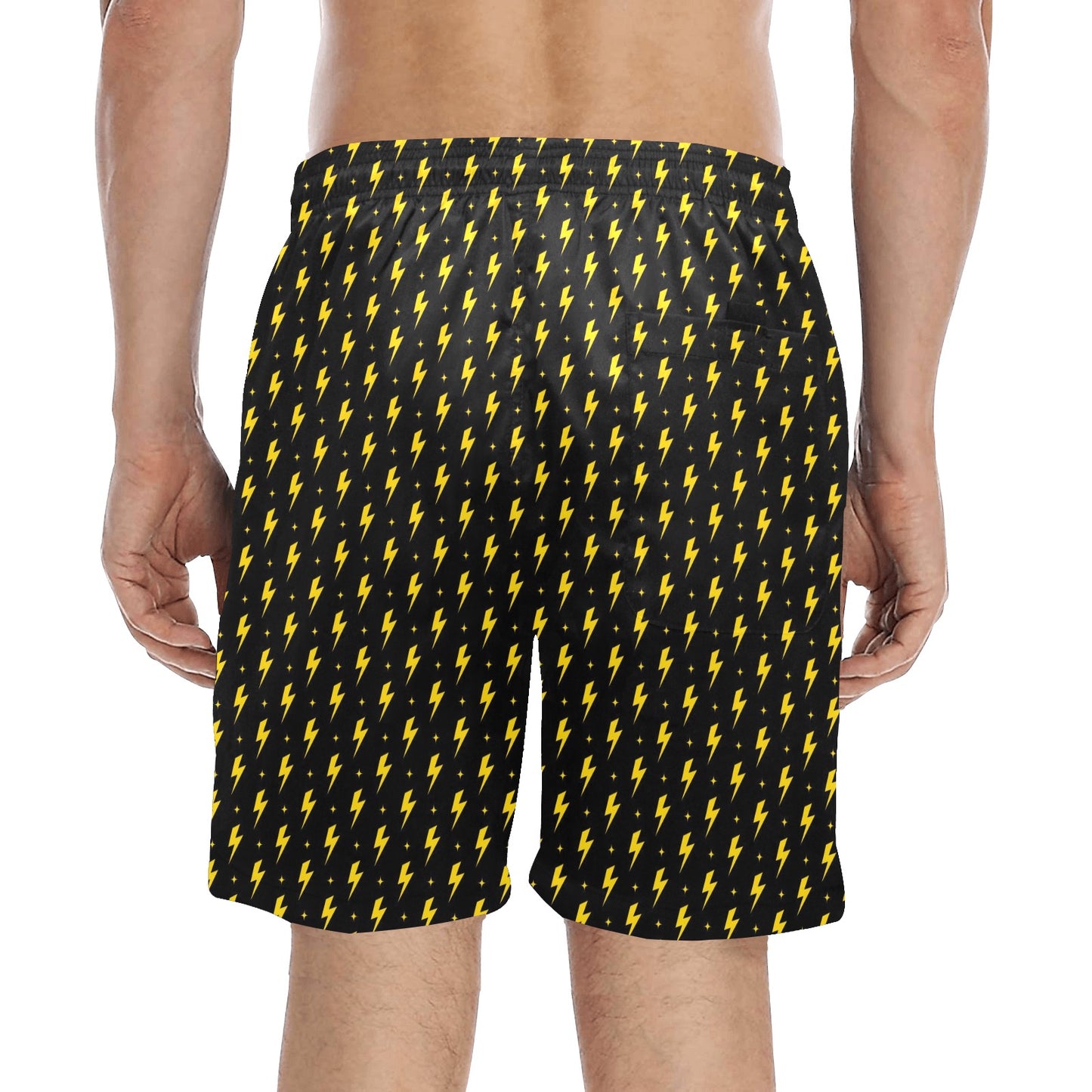 Yellow Lightning - Men's Mid-Length Beach Shorts