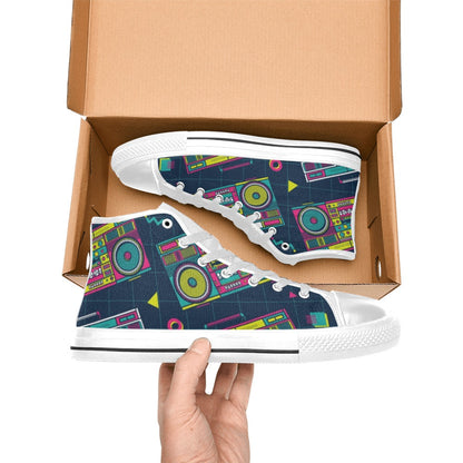 Boombox - Women's High Top Canvas Shoes