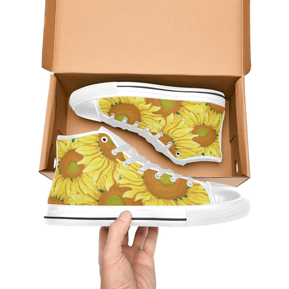 Sunflowers - Women's High Top Canvas Shoes