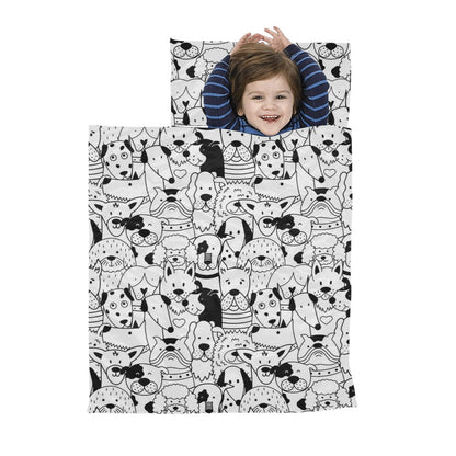 Black And White Dogs - Kids Sleeping Bag