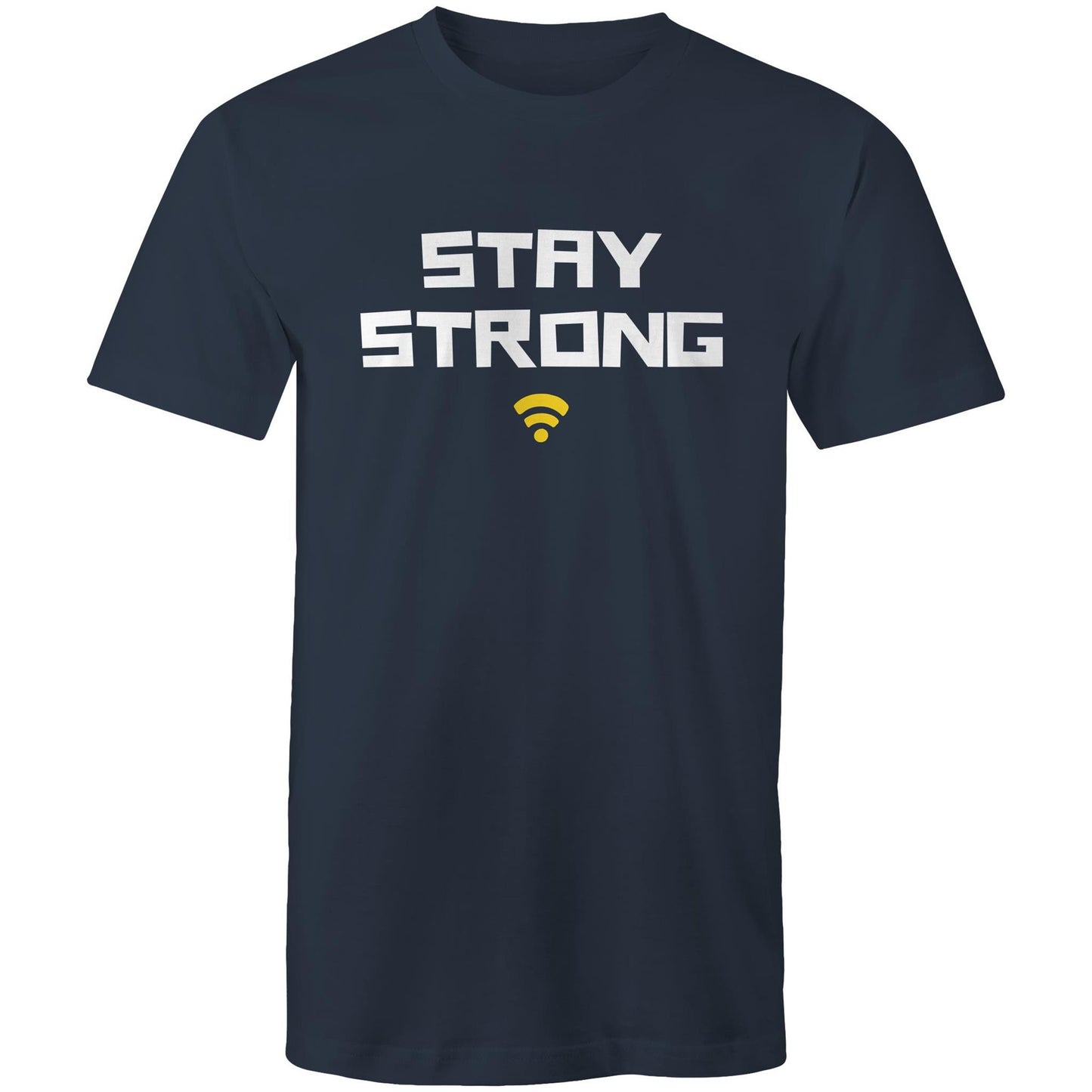 Stay Strong, WIFI - Mens T-Shirt Navy Mens T-shirt Printed In Australia Tech