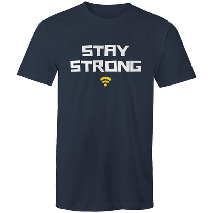 Stay Strong, WIFI - Mens T-Shirt Navy Mens T-shirt Printed In Australia Tech