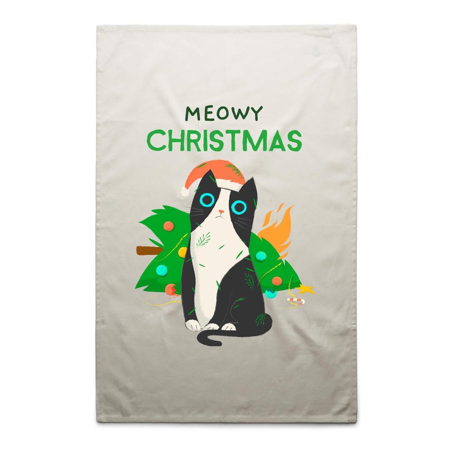 Meowy Christmas - AS Colour Tea Towel