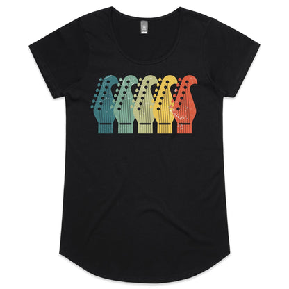 Vintage Guitare Headstocks - Womens Scoop Neck T-Shirt