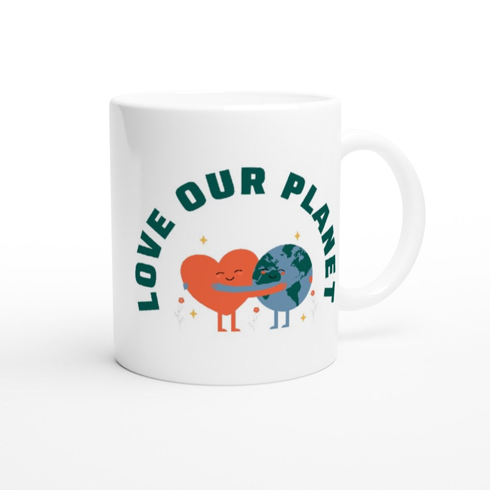 Love Our Planet - White 11oz Ceramic Mug White 11oz Mug environment Globally Fulfilled