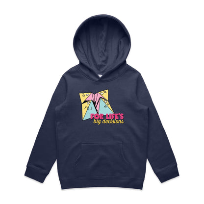 For Life's Big Decisions - Youth Supply Hood Midnight Blue Kids Hoodie