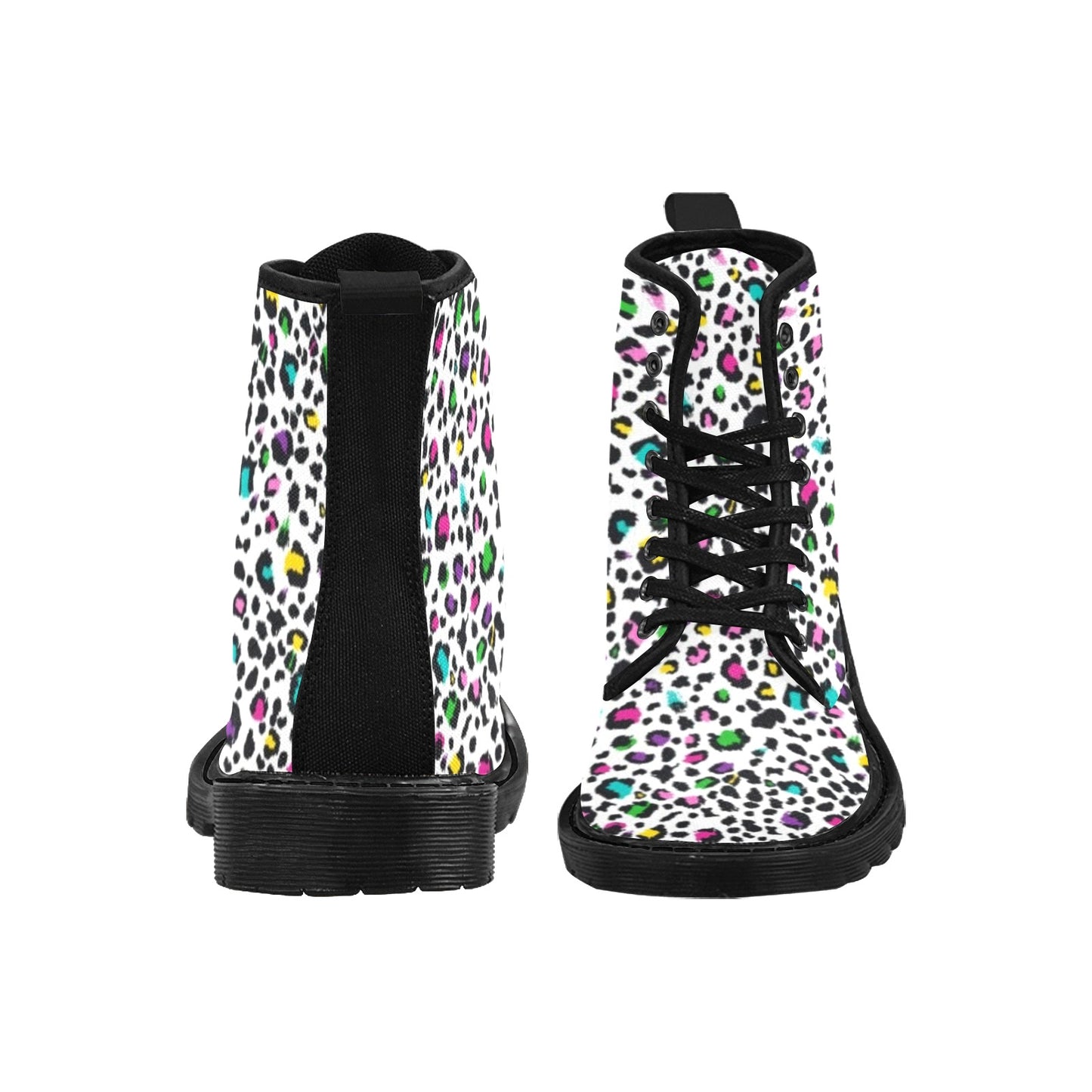 Animal Print In Colour - Martin Boots for Women (Black)