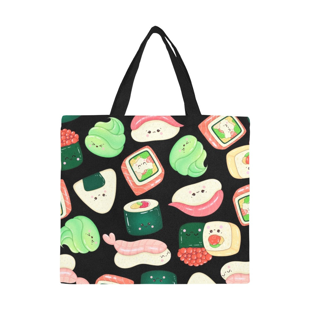 Happy Sushi - Full Print Canvas Tote Bag Full Print Canvas Tote Bag Printed Offshore