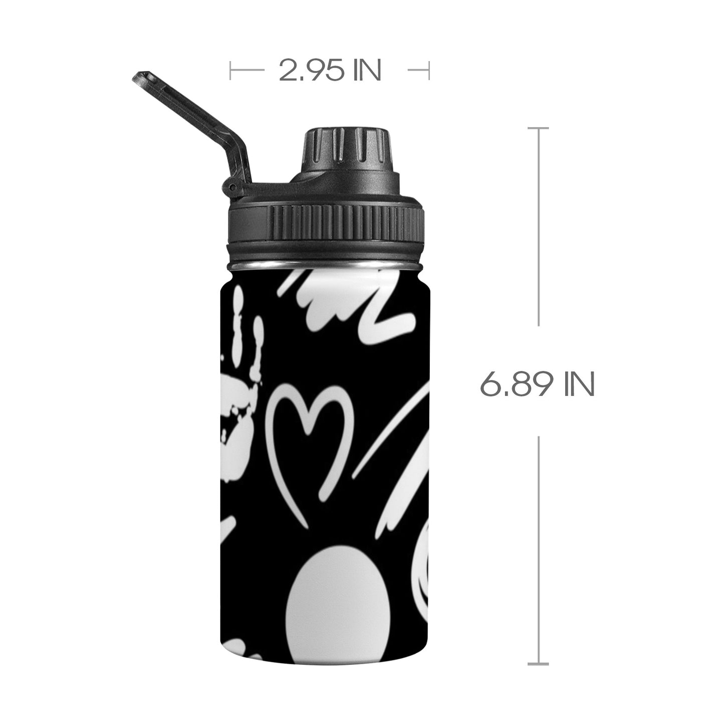 Bold Graffiti - Kids Water Bottle with Chug Lid (12 oz)