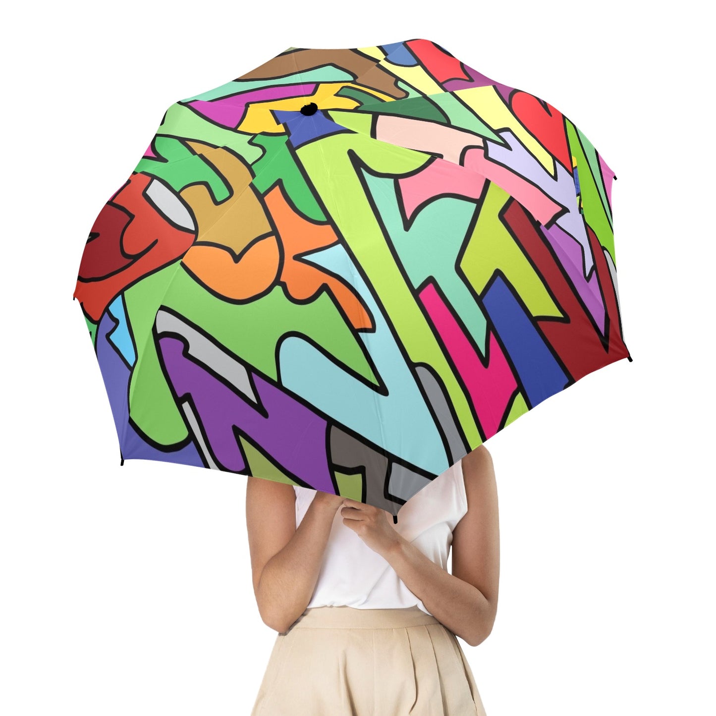 Bright Abstract - Semi-Automatic Foldable Umbrella Semi-Automatic Foldable Umbrella Printed Offshore