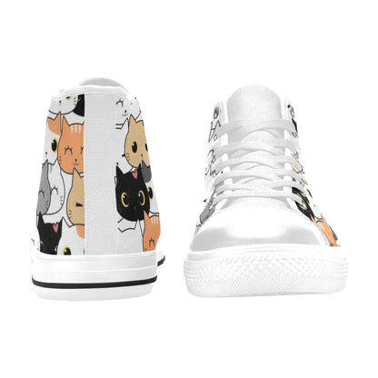 Cute Cartoon Cats - Men's High Top Canvas Shoes