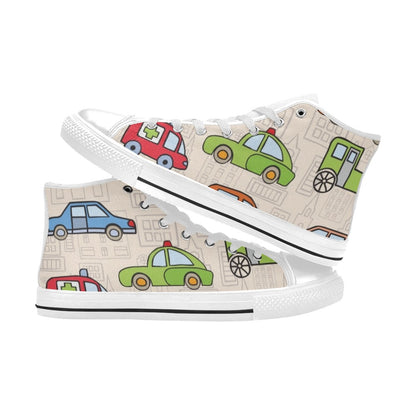 Kids Cars - Kids High Top Canvas Shoes