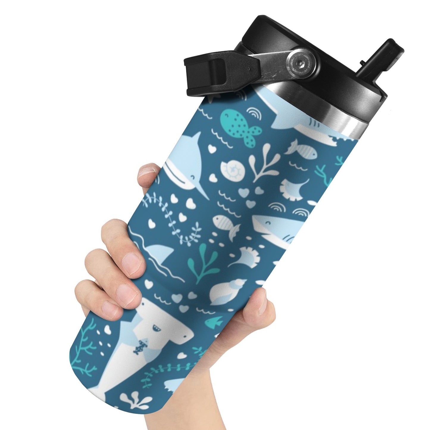 Cute Sharks - 30oz Tumbler with Top Handle