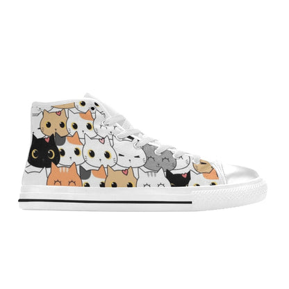 Cute Cartoon Cats - Women's High Top Canvas Shoes