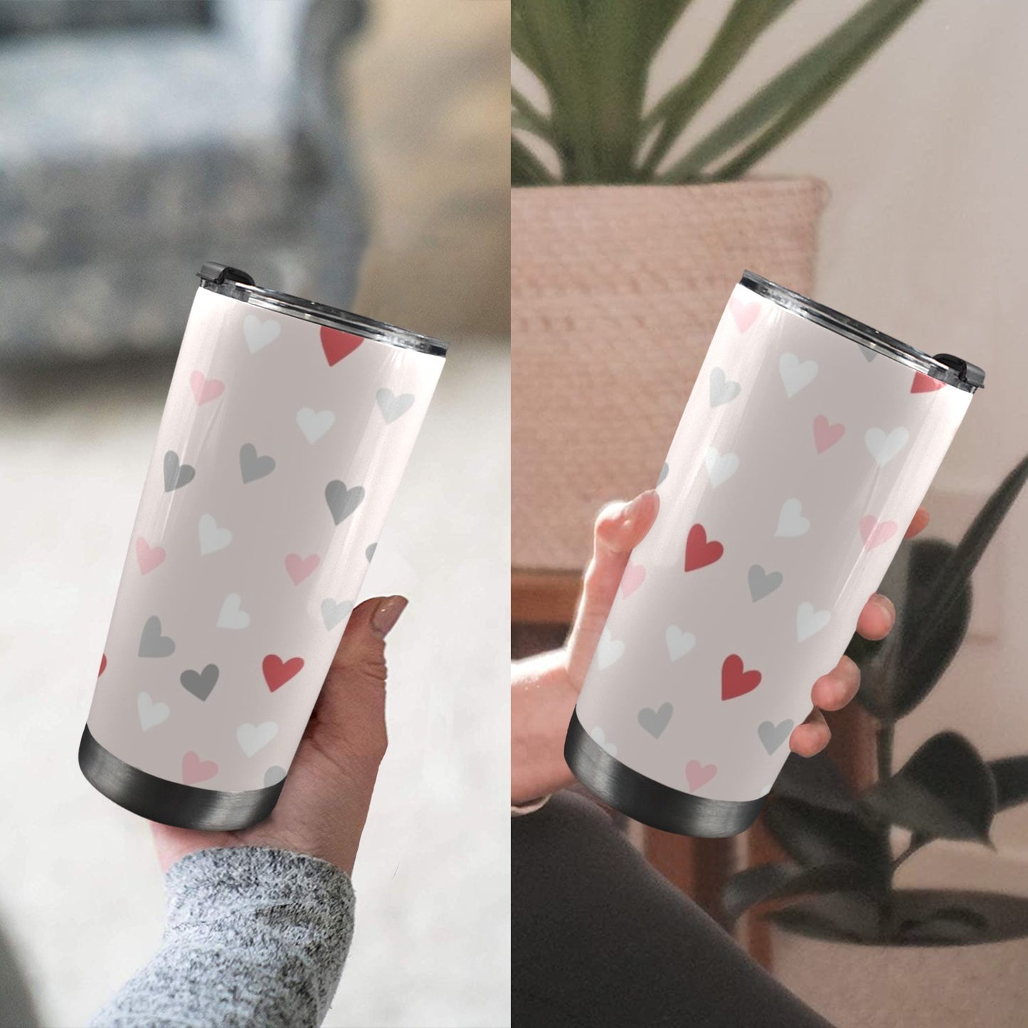 Pretty Hearts - 20oz Travel Mug / Tumbler 20oz Travel Mug / Tumbler Love Printed Offshore