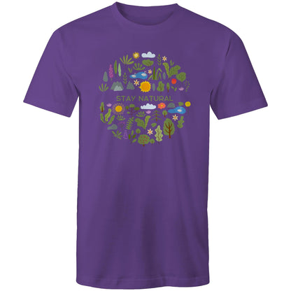 Stay Natural - Mens T-Shirt Purple Mens T-shirt Plants Printed In Australia