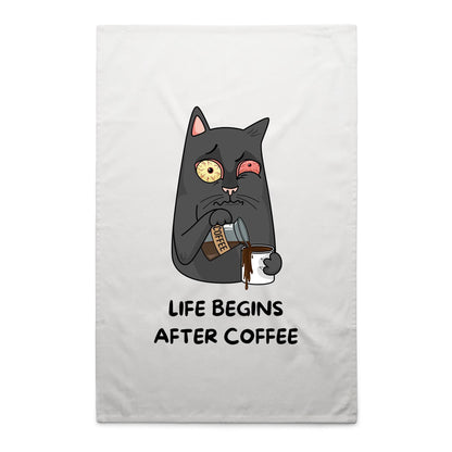 Life Begins After Coffee - AS Colour Tea Towel