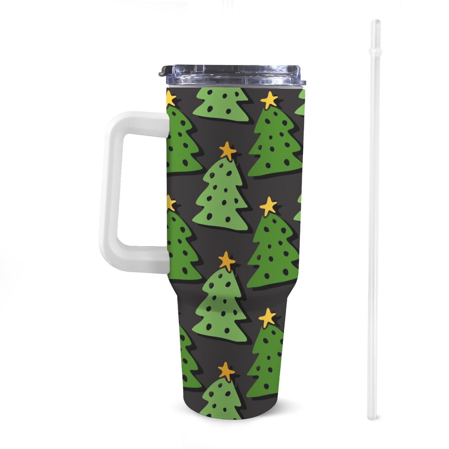 Christmas Trees - 40oz Tumbler with White Handle