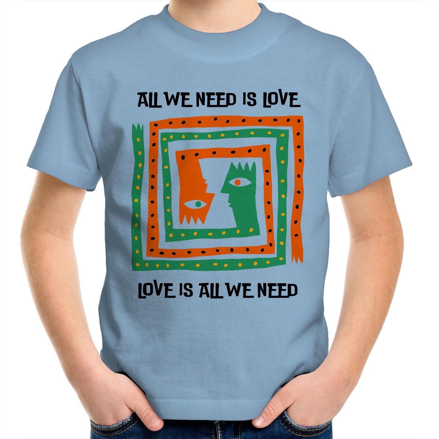 All We Need Is Love - Kids Youth T-Shirt Carolina Blue Kids Youth T-shirt
