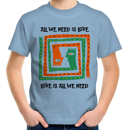 All We Need Is Love - Kids Youth T-Shirt Carolina Blue Kids Youth T-shirt