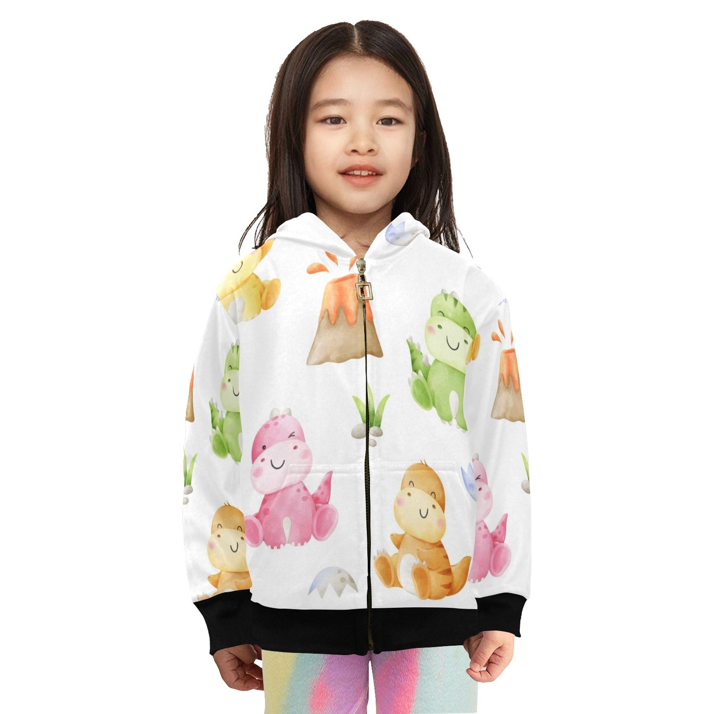 Hatching Dinosaurs - Junior Girls Zip Up Hoodie