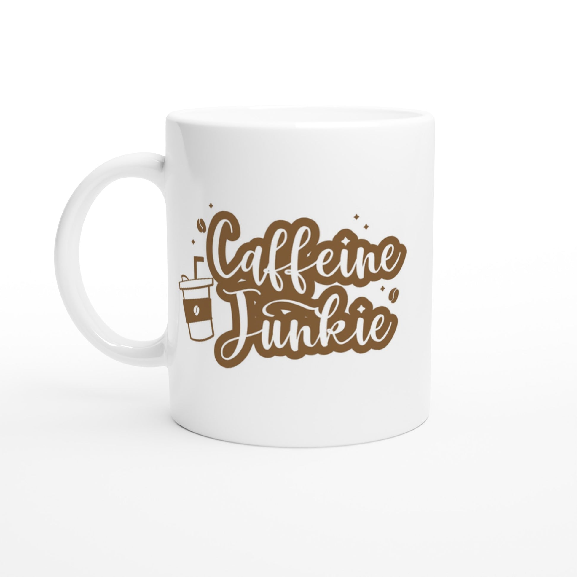 Caffeine Junkie - White 11oz Ceramic Mug Default Title White 11oz Mug Coffee Globally Fulfilled