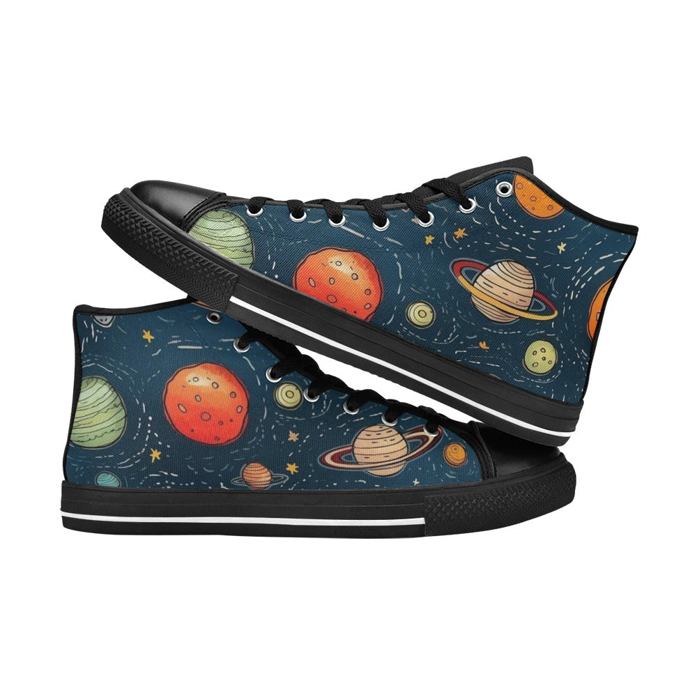 Galaxy - Men's High Top Canvas Shoes