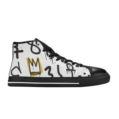 Graffiti Crown - Women's High Top Canvas Shoes