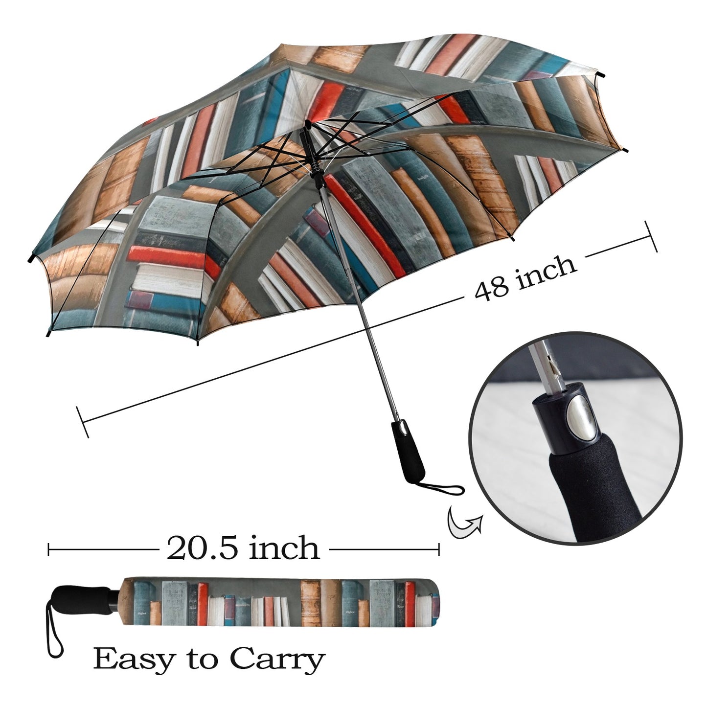 Books - Semi-Automatic Foldable Umbrella Semi-Automatic Foldable Umbrella Printed Offshore