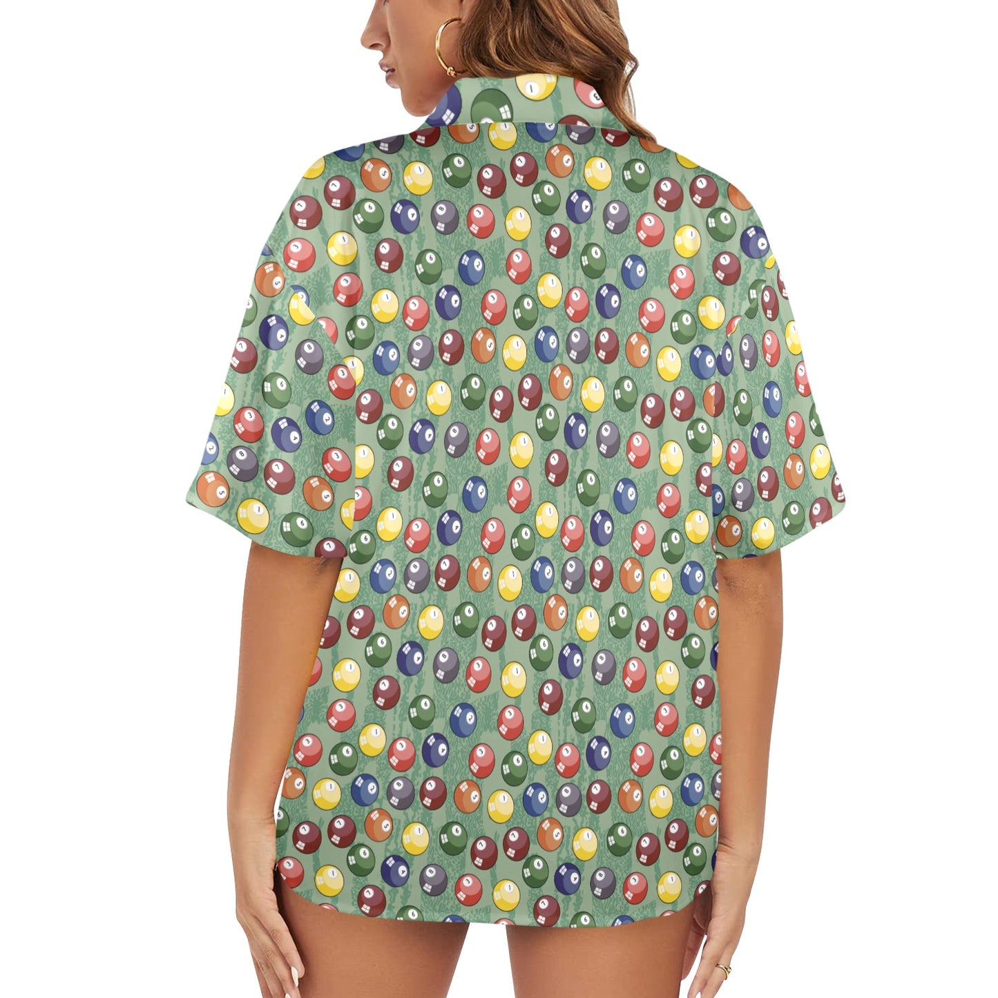 Pool Balls - Womens Hawaiian Shirt