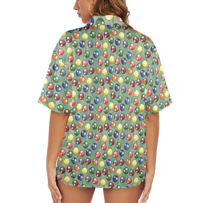 Pool Balls - Womens Hawaiian Shirt